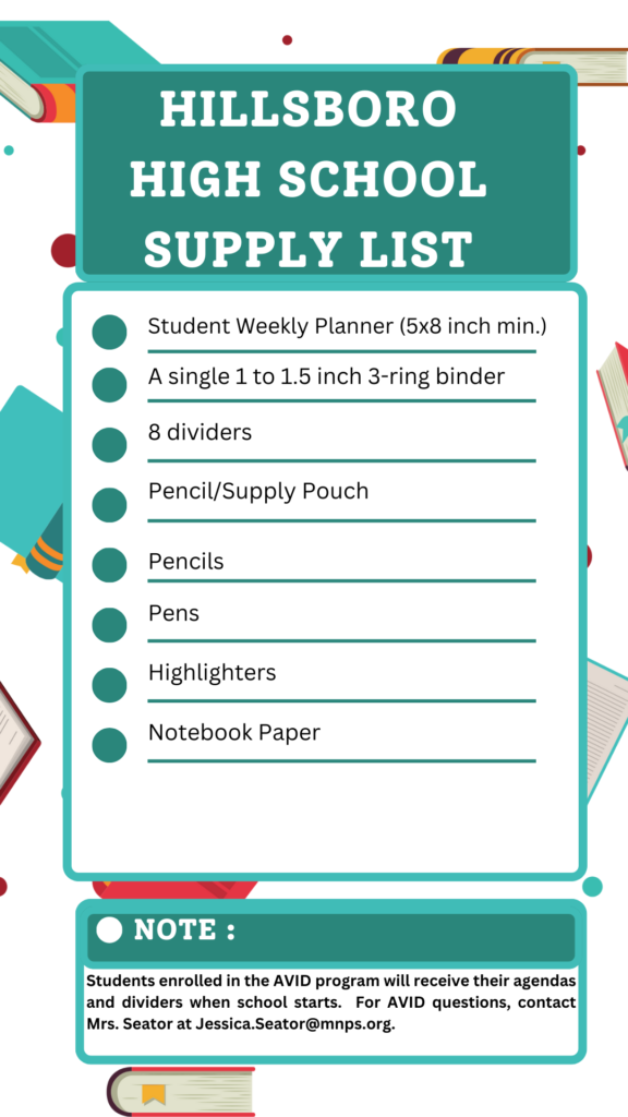 School Supply List All Grades We Are Hillsboro